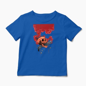 Tricou Craniu Shotgun - Copii-Albastru Regal
